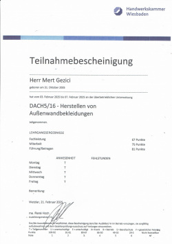 Teilnahmebescheinigung