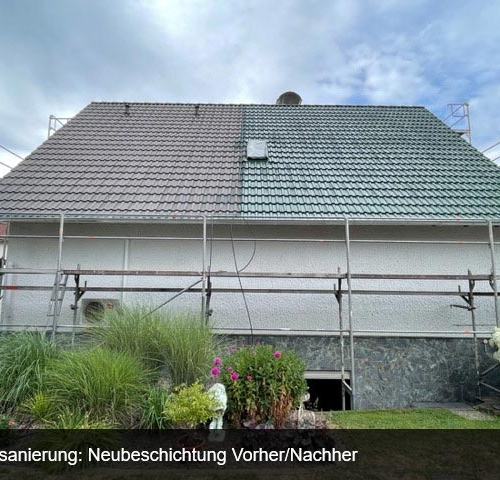Dachbeschichtung und Malerarbeiten, Einfamilienhaus
