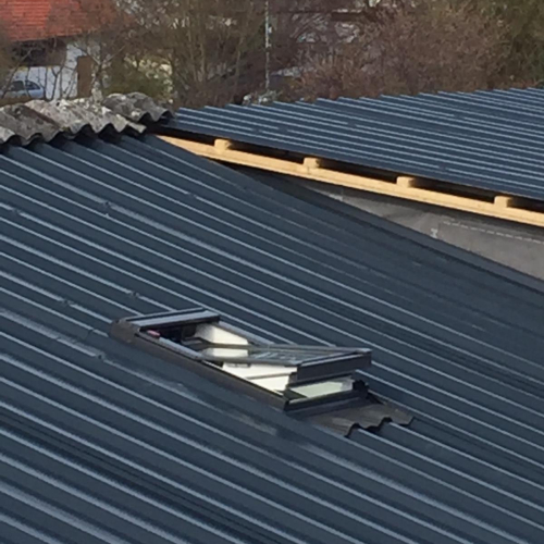 160m² Asbest Wellplatten Eternit Dachsanierung