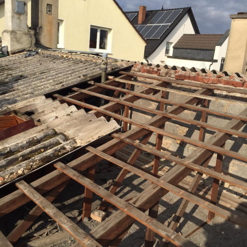 160m² Asbest Wellplatten Eternit Dachsanierung