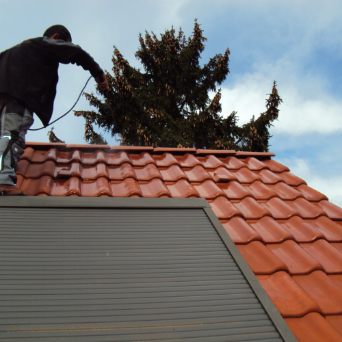 Reinigung und Beschichtung 25 Jahre alter Tondachziegel