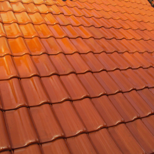 Reinigung und Beschichtung 25 Jahre alter Tondachziegel