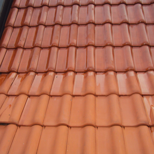 Reinigung und Beschichtung 25 Jahre alter Tondachziegel