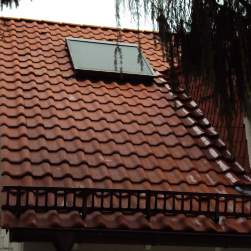 Reinigung und Beschichtung 25 Jahre alter Tondachziegel