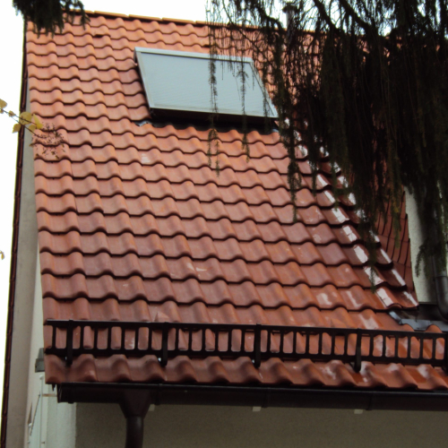 Reinigung und Beschichtung 25 Jahre alter Tondachziegel