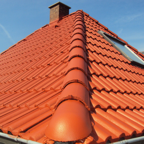 Dachbeschichtung in Ziegelrot