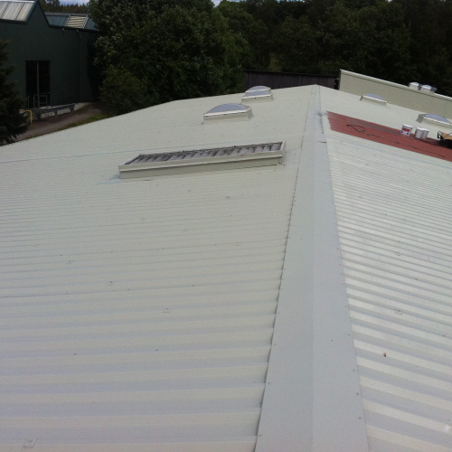 Gewerbeobjekt: Reinigung und Beschichtung eines Trapetzblechdachs