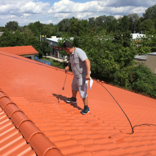 Dachreinigung und Beschichtung bei Lidl Ingolstadt
