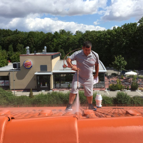 Dachreinigung und Beschichtung bei Lidl Ingolstadt