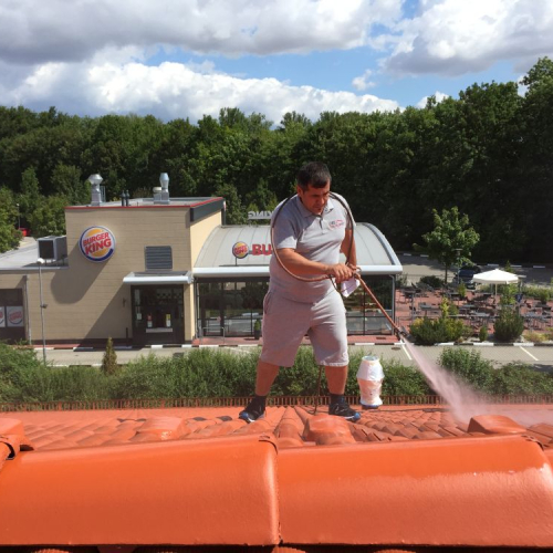 Dachreinigung und Beschichtung bei Lidl Ingolstadt