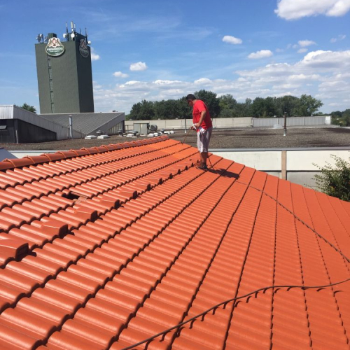 Dachreinigung und Beschichtung bei Lidl Ingolstadt