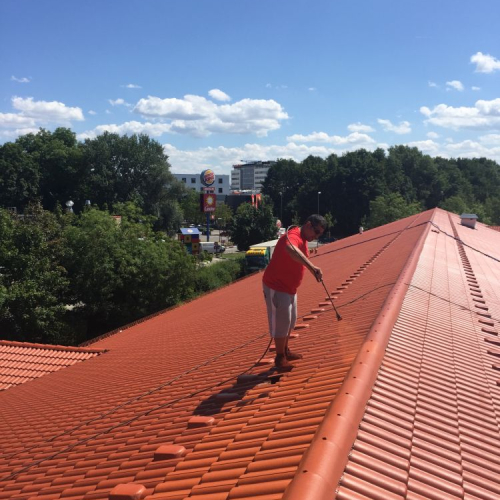 Dachreinigung und Beschichtung bei Lidl Ingolstadt