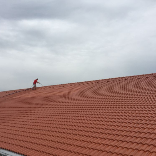 Dachreinigung und Beschichtung bei Lidl Ingolstadt