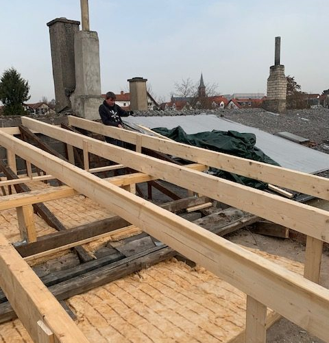 160m² Asbest Wellplatten Eternit Dachsanierung