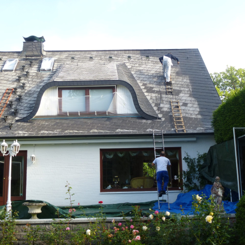 Reinigung, Grundierung und Dachbeschichtung