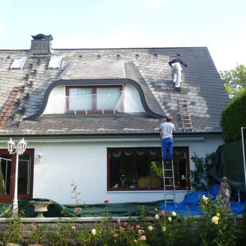 Reinigung, Grundierung und Dachbeschichtung