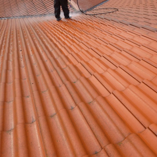 Dachreinigung und Beschichtung bei Lidl in Leipzig