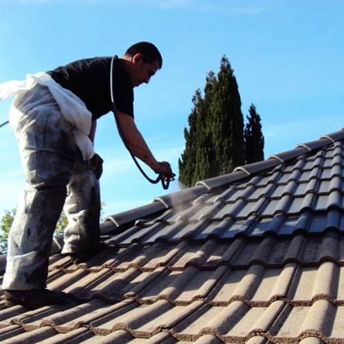 Dachreinigung und Dachbeschichtung am Walmdach