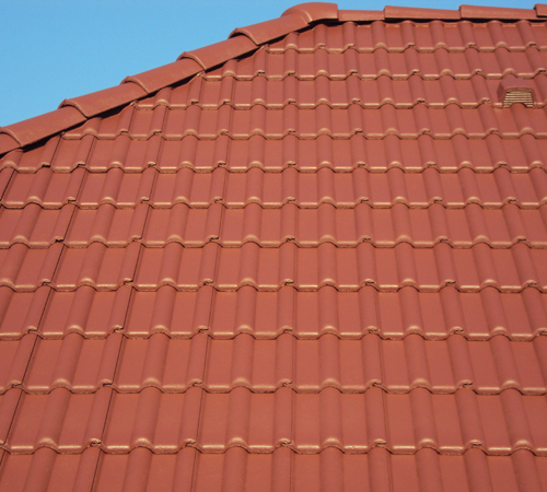 Oberflächensanierung von Betonziegeln Rotbraun