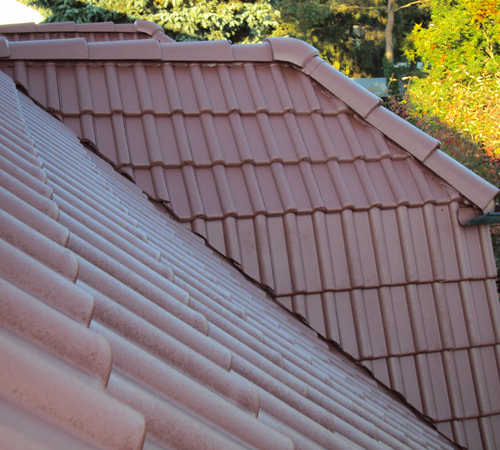 Oberflächensanierung von Betonziegeln Rotbraun