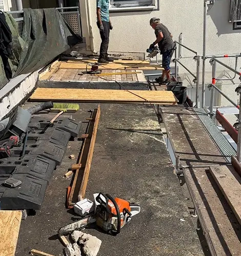 Flachdachsanierung mit Dämmung