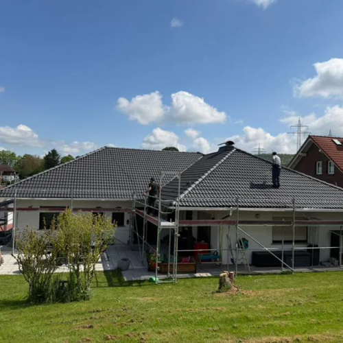 350m² Dachreinigung und Beschichtung in NANO-TOP anthrazit 