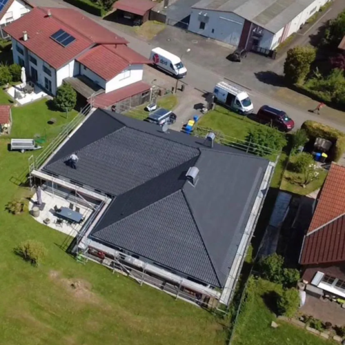 350m² Dachreinigung und Beschichtung in NANO-TOP anthrazit 