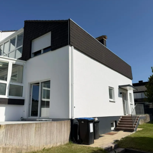 110m² Fassadenverkleidung mit Faserzementplatten/ Kunstschiefer