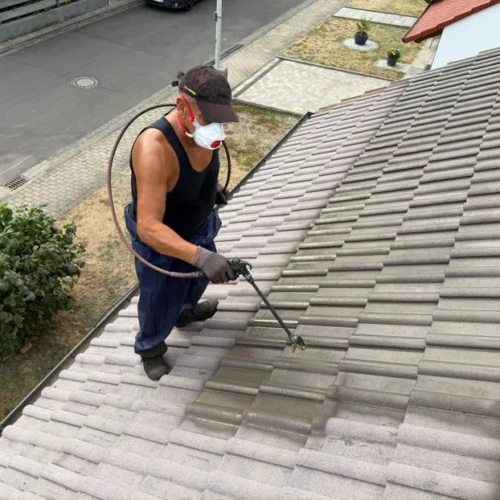180m² Dachreinigung und NANO-TOP Premium Beschichtung in altfarben